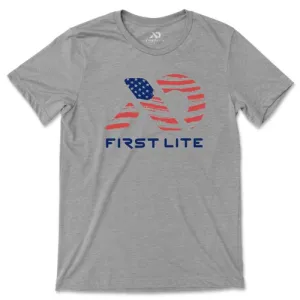 FIRST LITE Flag Fill T-Shirt - Grey Heather