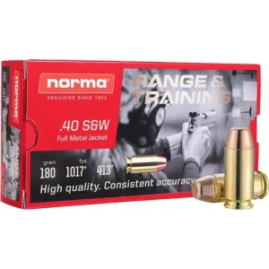 NORMA AMMO 40 S&W 180Gr TMJ 50rd