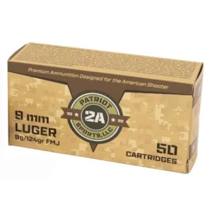 PATRIOT SPORTS 9mm Luger 124Gr Full Metal Jacket 50rd