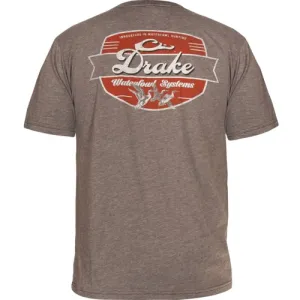 DRAKE Vintage Script T Short Sleeve Brw Heather Plus Sz