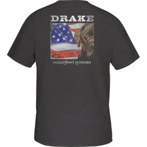 DRAKE Southern Collection Patriotic Lab T S/S Charcoal