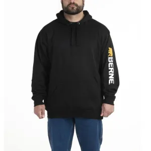 BERNE WORKWEAR Signature Sleeve Hooded Pullover Fleece Black