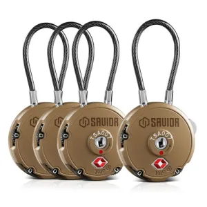 SAVIOR EQUIPMENT 3-Digit Combination Cable Lock TSA RAL8000 Tan