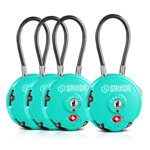 SAVIOR EQUIPMENT 3-Digit Combination Cable Lock TSA Savior Teal