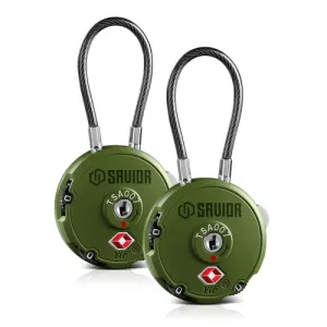 SAVIOR EQUIPMENT 3-Digit Combination Cable Lock TSA OD Green