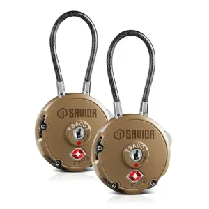 SAVIOR EQUIPMENT 3-Digit Combination Cable Lock TSA RAL8000 Tan