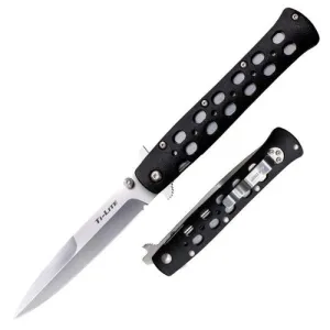 COLD STEEL Ti-Lite Folding Knife 4" Plain Spear Point Blade - Black ZY-EZ Handles
