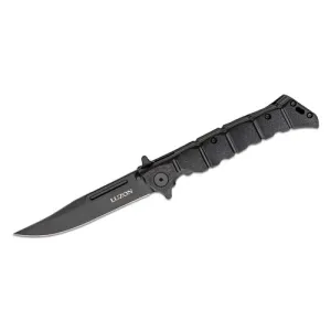COLD STEEL Medium Luzon Flipper Knife 4" Clip Point Blade | Black GFN Handles
