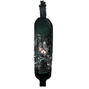 AA&E LEATHERCRAFT Blk Leather Trophy w/Deer Leaping over Brook/Swivl