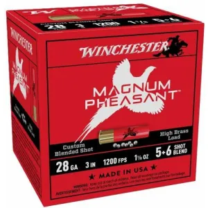 WINCHESTER AMMO 28Ga 1-1/8" 5 & 6 Magnum Pheasant 1 1/8oz 25rd