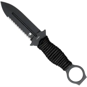 COBRATEC Ringed Claymore Dagger 1 Side Serrated Black