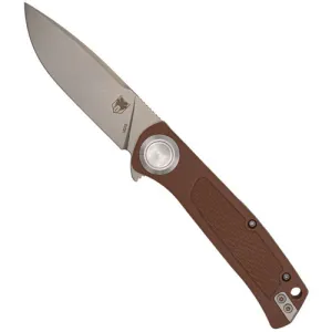 COBRATEC EDC Scout Drop Point Grivory Button Lock Mocha