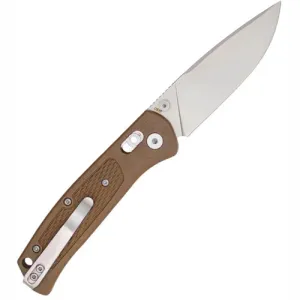 COBRATEC EDC Scout Drop Point Grivory Bar Lock Mocha