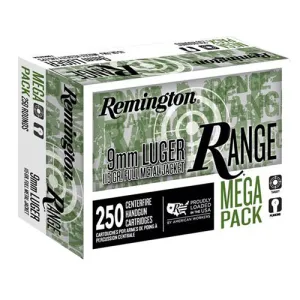 REMINGTON 9mm Luger 115 FMJ Range Handgun 250rd