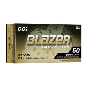 BLAZER AMMO 40 S&W 180Gr Brass JHP 50Rd