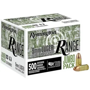 REMINGTON 9mm Luger 115Gr FMJ Range Handgun 500rd