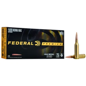 FEDERAL AMMO 300 Norma Mag 215Gr Gold Medal Berger Hybrid 20rd