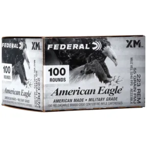 FEDERAL AMMO American Eagle 223 REM 55gr Full Metal Jacket BT Ammunition | 100 Rounds