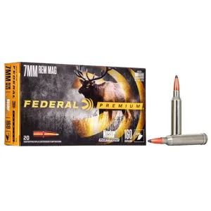 FEDERAL AMMO Premium 7mm Rem Mag 160gr Nosler Partition Ammunition | 20 Rounds