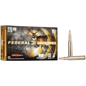 FEDERAL AMMO Premium 270 Win 130gr Nosler Partition Rifle Ammunition | 20 Rounds