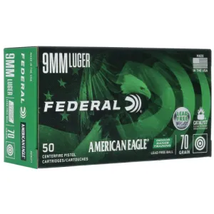 FEDERAL AMMO American Eagle IRT 9mm 70gr Lead Free Ball Ammunition | 50 Rounds