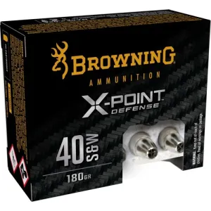 BROWNING AMMO 40 SW 180Gr X-Point Defense Nickel Plated 20rd