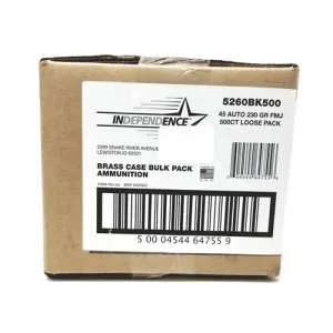 INDEPENDENCE AMMO 45 Auto 230Gr FMJ 500rd Bulk