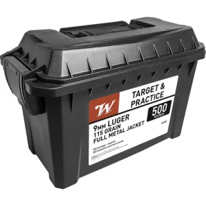 WINCHESTER AMMO 9mm 115Gr FMJ USA Ammo Can 500rd