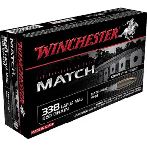 WINCHESTER AMMO 338 Lapua Mag 250Gr MATCH 20rd
