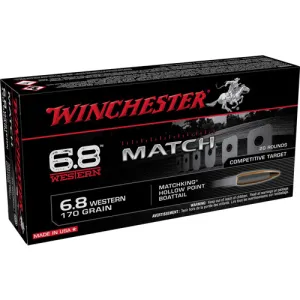 WINCHESTER AMMO 6.8 Western Match BTHP 170Gr 20rd