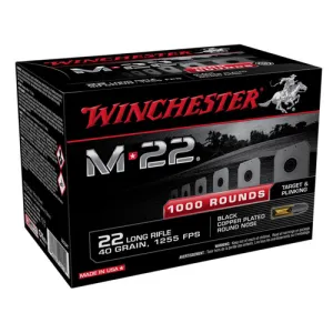 WINCHESTER M22 22LR 40gr Black Copper Plated Round Nose Ammunition | 1000 Rounds