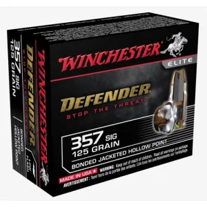 WINCHESTER AMMO 357 Sig 125Gr Defender JHP 20rd