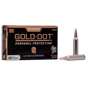 SPEER AMMO Gold Dot Personal Protection 223 Rem 55gr Soft Point Ammunition | 20 Rounds