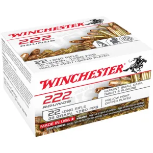 WINCHESTER USA 22LR 36gr Hollow Point Ammunition | 222 Rounds