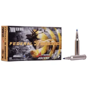 FEDERAL AMMO Terminal Ascent 7mm Rem Mag 155gr Polymer Tip Ammunition | 20 Rounds
