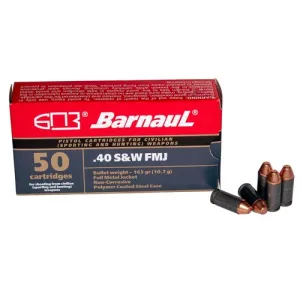 BARNAUL AMMO 40 SW 165Gr Full Metal Jacket Target 50rd