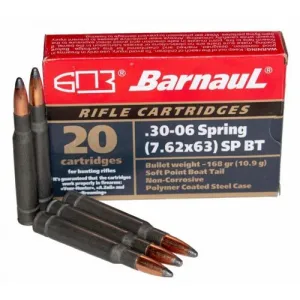 BARNAUL AMMO 30-06 150Gr HPJBT Polycoated Steel Case 20rd