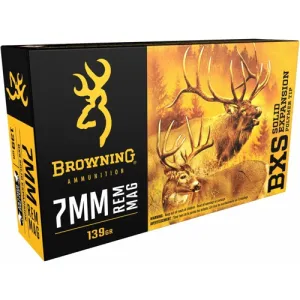 BROWNING BXS Big Game 7mm Rem Mag 139gr Rifle Ammunition | 20 Rounds