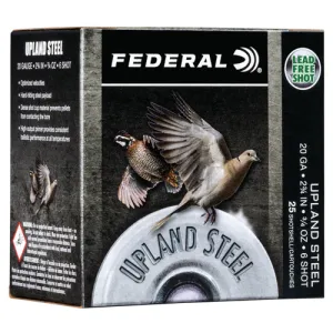 FEDERAL AMMO Upland Field & Range 20 Gauge 2-3/4" 7/8oz #6 Shotgun Ammunition | 25 Rounds