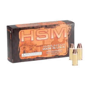 HSM AMMO 40 S&W 180Gr Hollow Point Brass Ammunition | 50 Rounds