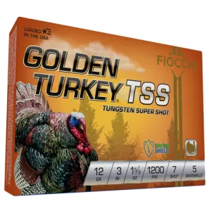 FIOCCHI Golden Turkey TSS 12 Gauge 3" 1-5/8oz #7 Shotgun Ammunition | 5 Rounds