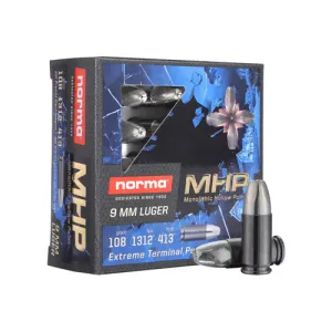 NORMA AMMO 9mm MHP-F Fragmenting 20rd