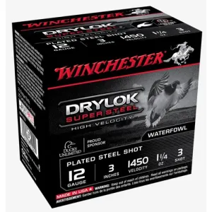 WINCHESTER AMMO 12Ga Drylok Super Steel HV 3" 3 Shot 25rd