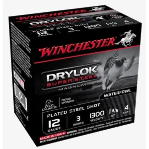 WINCHESTER AMMO 12Ga Drylok Super Steel Mag 3" 4 Shot 25rd