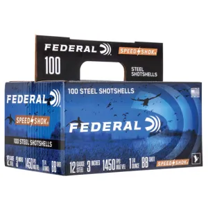 FEDERAL AMMO Speed-Shok Waterfowl 12 Gauge 3" 1-1/4oz #2 Steel Shotgun Ammunition | 100 Rounds