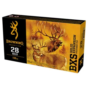 BROWNING BXS Big Game 28 Nosler 139gr Lead Free Ammunition | 20 Rounds