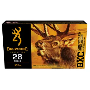 BROWNING BXC Big Game 28 Nosler 155gr Rifle Ammunition | 20 Rounds