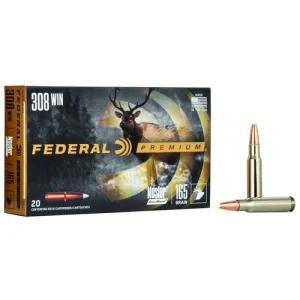 FEDERAL AMMO Premium 308 WIN 165gr Nosler Accubond Ammunition | 20 Rounds