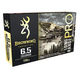 BROWNING Long Range PRO 6.5 Creedmoor 130gr Match Rifle Ammunition | 20 Rounds