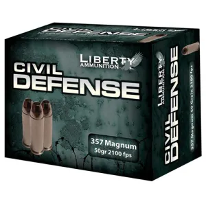 LIBERTY AMMUNITION Civil Defense 357 Mag 50gr Hollow Point Ammunition | 20 Rounds